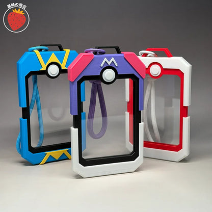Pokémon Poké Ball Card Holder – Transparent PTCG Trading Card Sleeve Display Case with Pikachu Design for Collectors