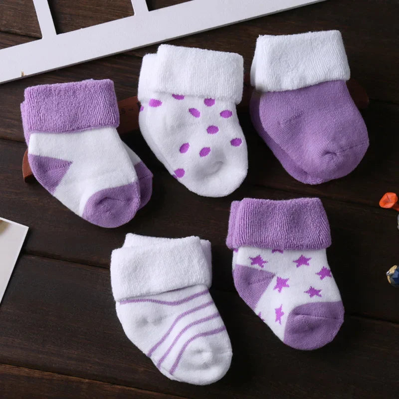 5 paires de chaussettes antidérapantes en coton pour bébés garçons et filles de 0 à 12 mois, chaussettes-chaussures antidérapantes pour nouveau-nés et nourrissons