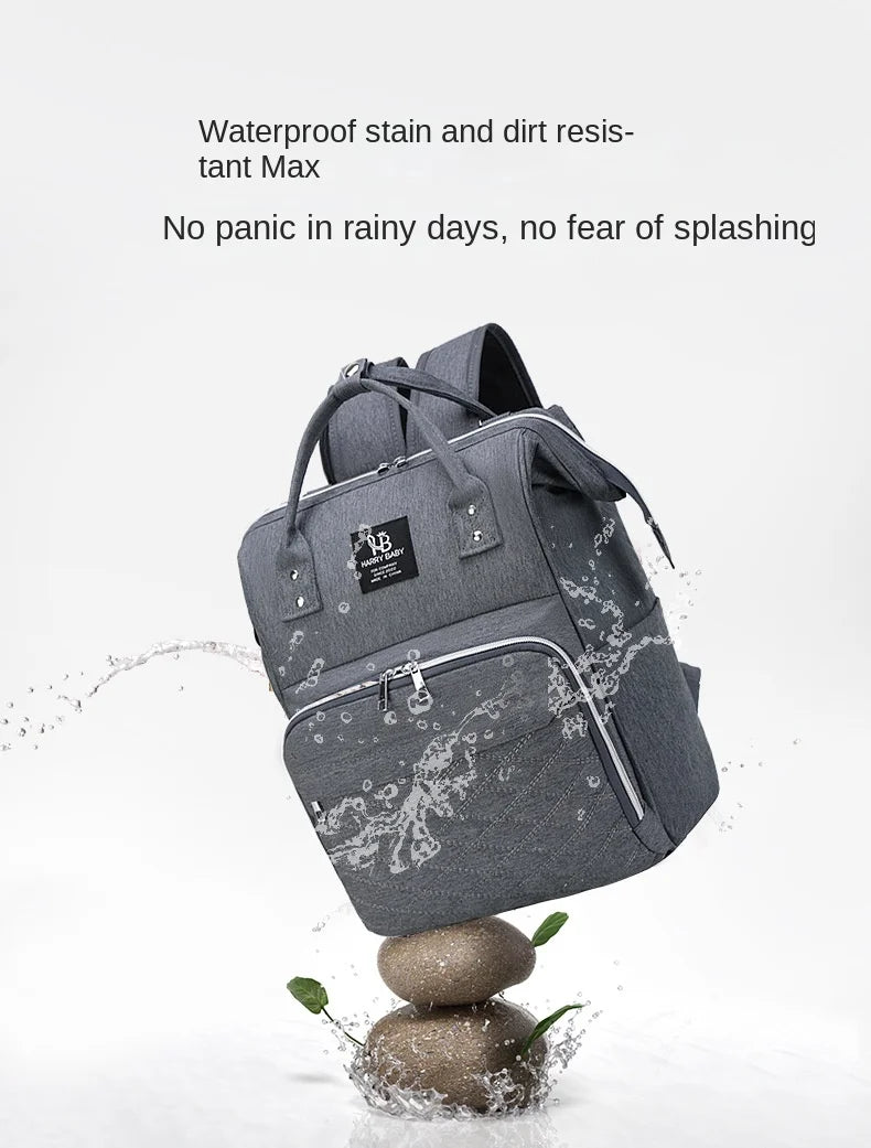 Large Capacity Baby Diaper Backpack with Stroller Hanging Bag & Changing Mat – Waterproof Maternity Nursing Bag for Moms