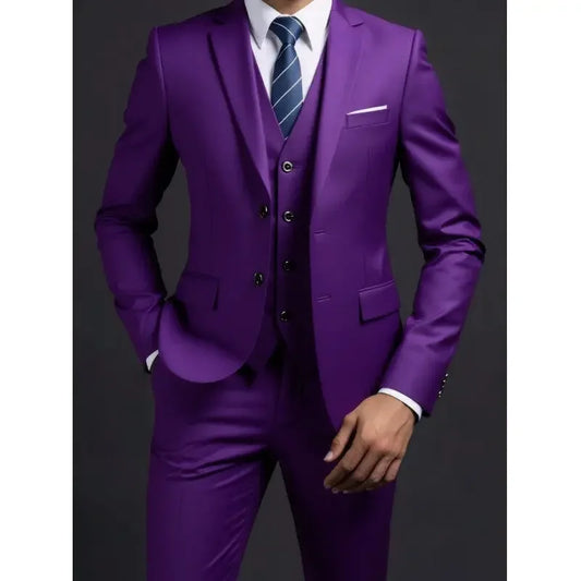 Conjunto de traje de 3 piezas para hombre – Blazer, chaleco y pantalón estilo británico, elegante traje formal de negocios o boda para hombre
