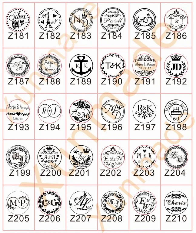 Sello de cera personalizado para bodas – Iniciales y logo personalizados, sello de metal para invitaciones | Embalaje de regalo DIY y accesorio de decoración de bodas
