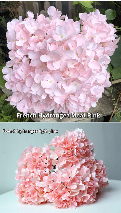 Bouquet d'Hortensias Artificiels à 5 Têtes – Fleurs Artificielles en Soie pour Décoration de Mariage, Arrangements de Fête, Décoration de Salon & Accessoires Floraux pour la Maison