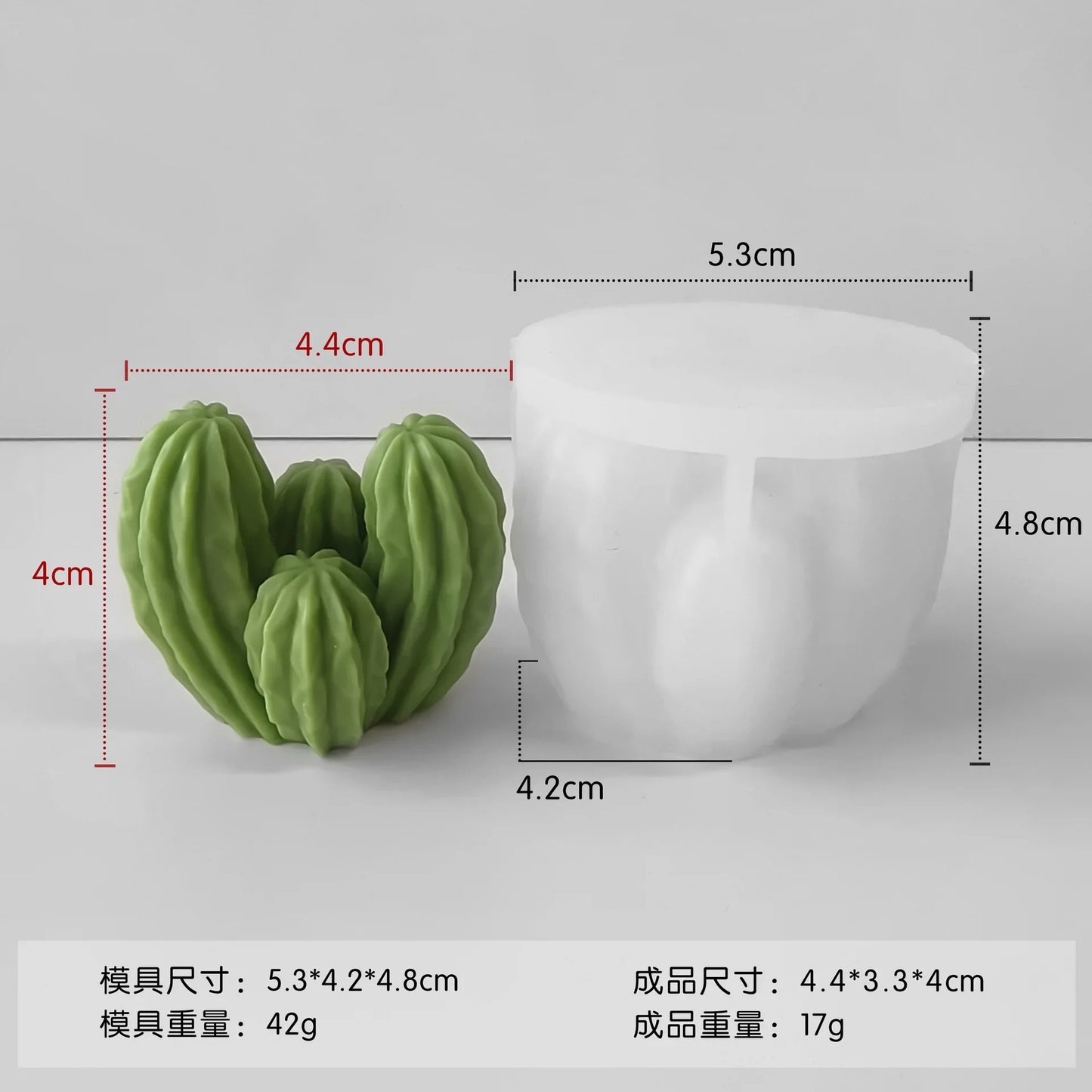 Molde de Silicona para Velas de Aromaterapia con Diseño de Cactus DIY – Molde de Plantas Suculentas para Velas Hechas a Mano de Cera de Soja, Manualidades de Resina, Adornos de Yeso y Proyectos DIY de Decoración del Hogar