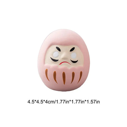 Japanese Daruma Doll Figurine – Traditional Ceramic Lucky Fortune Charm, Miniature Home Decor Ornament & Cultural Gift