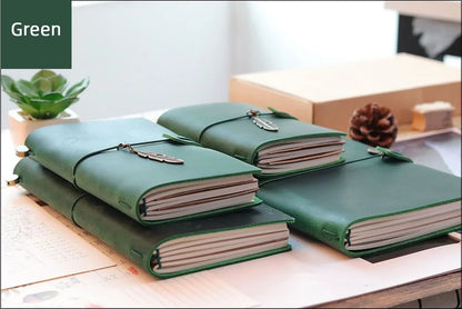 Genuine Leather Refillable Travel Journal – Handmade Retro Diary, Sketchbook & Notebook