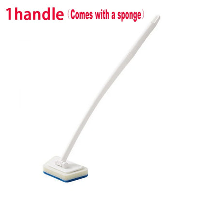 Brosse de nettoyage éponge de salle de bain – Outil de récurage multifonctionnel à long manche, brosse éponge amovible pour le nettoyage en profondeur des sols, baignoires, carrelages en céramique et surfaces domestiques