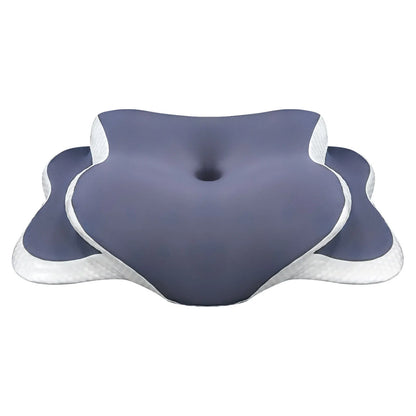 Almohada cervical de espuma viscoelástica – Almohada ergonómica ortopédica para soporte del cuello, almohada contorneada para dormir de lado, boca arriba y boca abajo, cojín de cama para comodidad del cuello y alivio del dolor