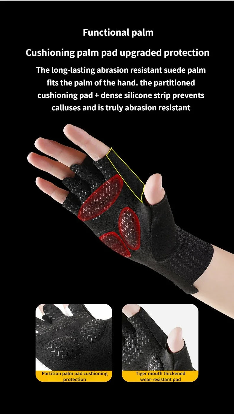 Guantes de Ciclismo Transpirables de Medio Dedo de Verano – Guantes Ultraligeros para Bicicleta de Carretera con Almohadillas Antideslizantes de Silicona para Ciclismo, MTB y Deportes al Aire Libre