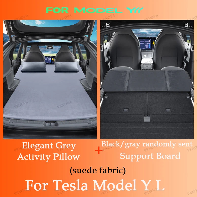 Matelas pneumatique gonflable pour Tesla Model 3 et Model Y (2017–2026) – Lit de voyage en daim pour le camping, les road trips et les aventures en plein air