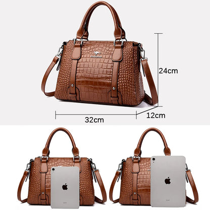 Luxury Soft Leather Women's Shoulder Crossbody Bag Large Capacity Designer Style Handbag