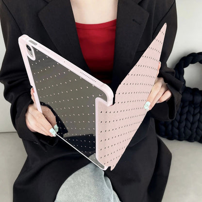 Étui iPad trifold à pois noirs pour iPad Pro 11, Pro 12.9, Air 4/5, Air 3, iPad 10ème génération, 10.2, 10.5, 9.7 et iPad Mini 6