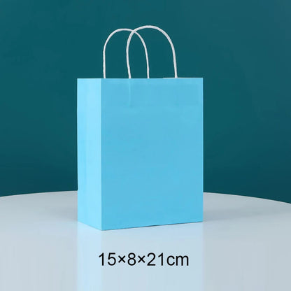 Bolsas de regalo de papel kraft de 5/10/25/50 piezas con asas – Bolsas de regalo y dulces de 10 colores para cumpleaños, bodas, baby showers y empaques de regalo