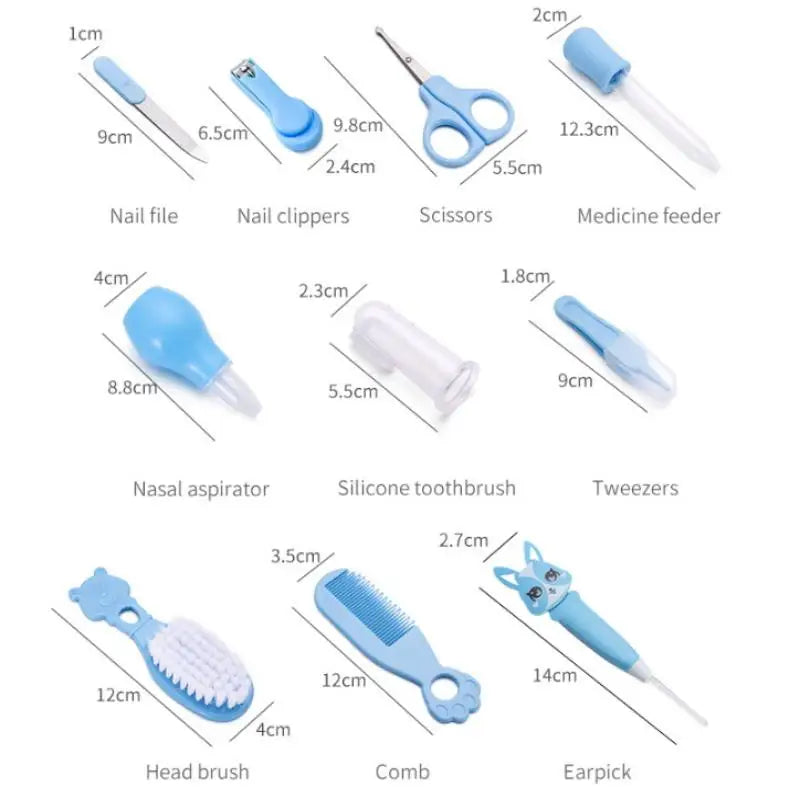 6/10PCS Baby Healthcare & Grooming Kit Newborn Essentials with Nail Clipper, Hair Brush, Toothbrush & Teether