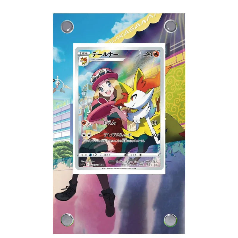 Estuche de exhibición de cartas acrílico Pokémon – Reshiram, Mewtwo, Zekrom, Charizard y soporte protector de cartas de personajes