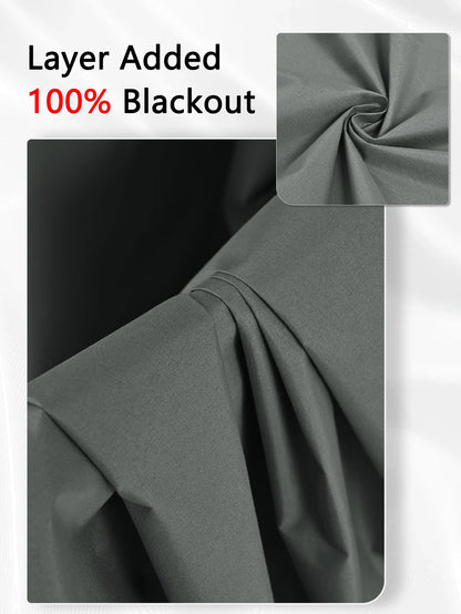 100% Blackout Grommet Curtain Panel – Total Privacy Window Drapes for Bedroom & Living Room