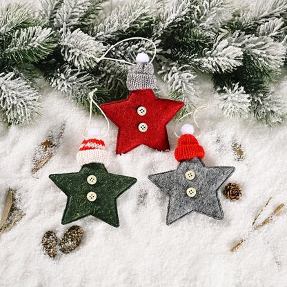 Red Star Christmas Tree Ornament – DIY Hanging Pendant Decoration for Xmas, New Year Party, Home Decor & Holiday Gifts