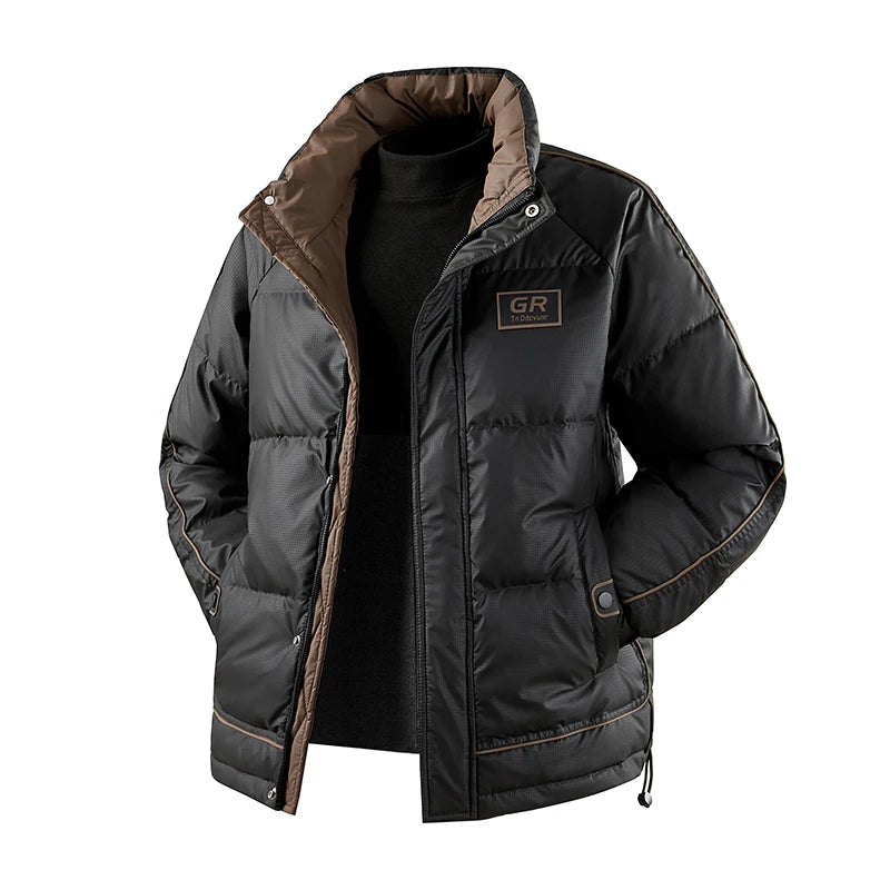 Men’s Duck Down Winter Jacket – Windproof Puffer Coat, Warm Loose-Fit Parka for Outdoor Activities, Casual Wear & Streetwear