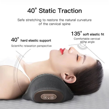 Almohada masajeadora para cuello – Almohada con calefacción y vibración para soporte cervical, cojín de masaje relajante para confort del cuello, apoyo para dormir y dispositivo de terapia en casa para aliviar el estrés