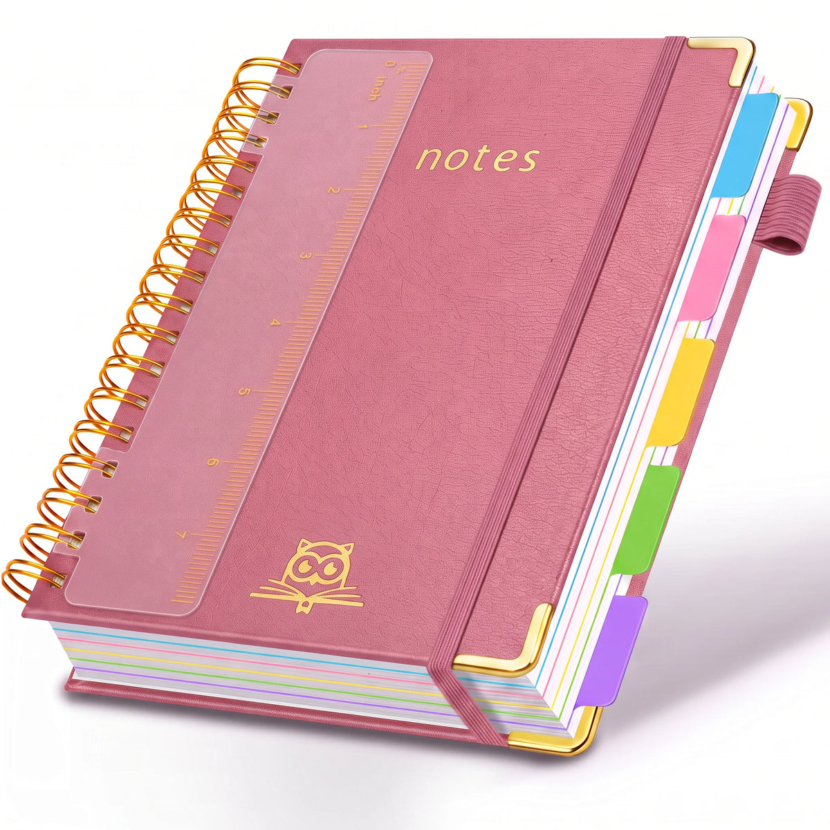 A5 Hardcover Spiral Notebook – 300 Pages 5-Subject Journal with Dividers & Tabs, 6.2×8.2" Notebook for Work & Study