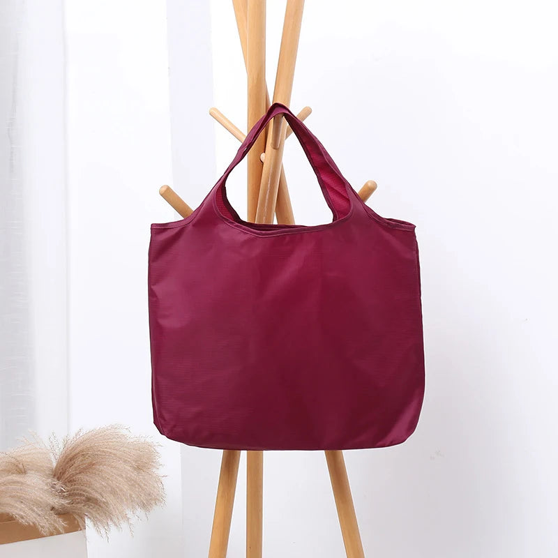 Bolsa de Compras Plegable Ecológica – Bolso de Hombro Reutilizable Portátil de Gran Capacidad para Compras de Supermercado, Viajes y Uso Diario