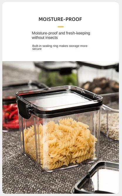 Juego de recipientes herméticos de cocina – Contenedores grandes de plástico para granos con tapas a prueba de humedad para almacenar alimentos y condimentos