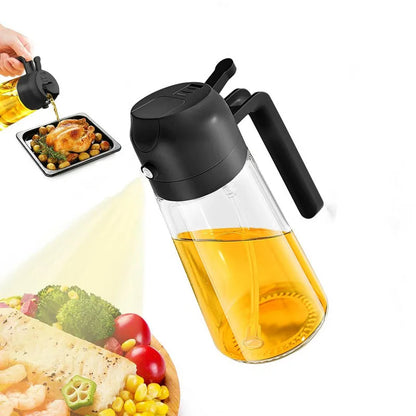 500ml 2-in-1 Oil Spray Bottle – Refillable Olive Oil Dispenser & Sprayer for Cooking, BBQ, Baking, Vinegar & Soy Sauce