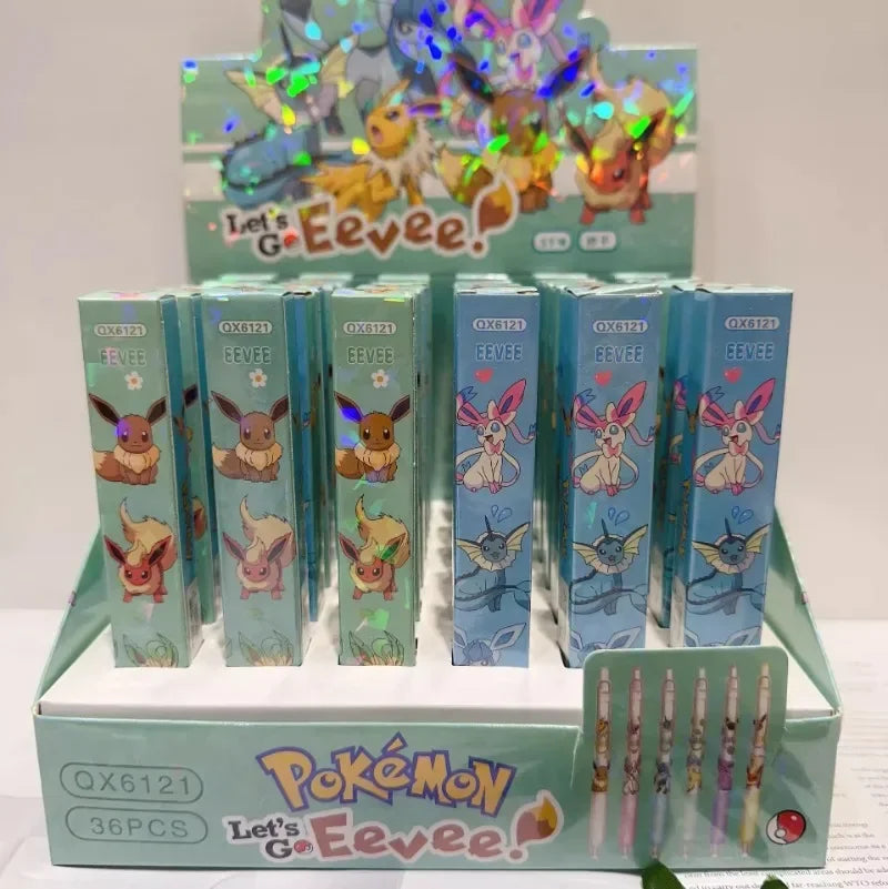 1/5/10PCS Pokémon Eeveelution Blind Box Gel Pens – Cute Anime School Stationery Black Ink Signature Pens