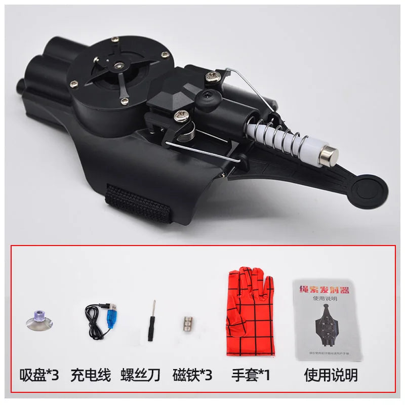 Lanzador de Telarañas Automático – Juguete de Cosplay de Superhéroe con Cuerda y Dispositivo de Muñeca