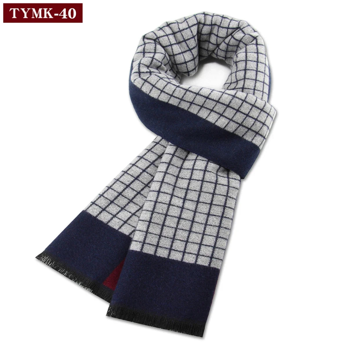 Écharpe d'hiver en imitation cachemire pour homme, douce à carreaux, chaude en mélange de laine, longue, châle, cache-col
