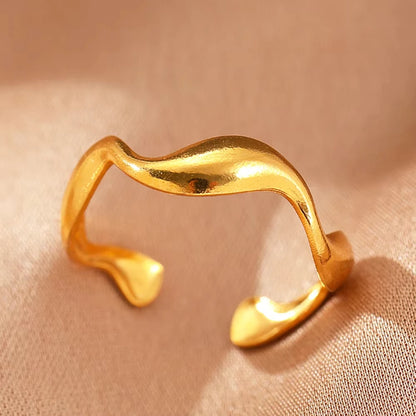 Anillo de circonita de acero inoxidable ajustable con diseño de ojo turco – Anillo de boda geométrico de color dorado para mujer | Regalo de joyería de lujo de moda