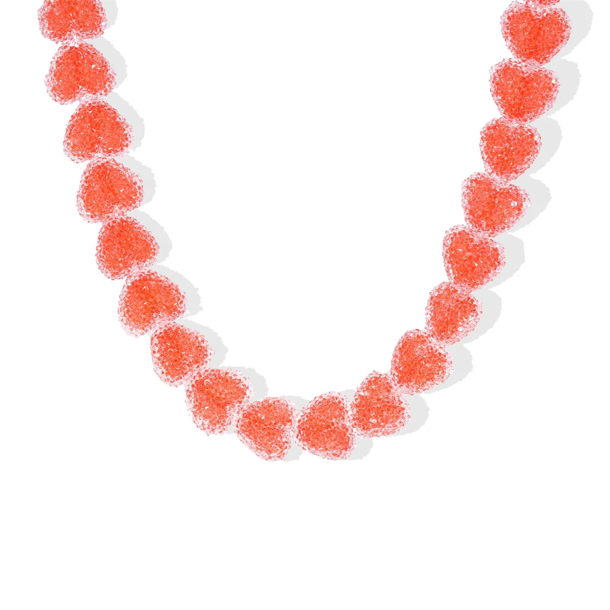 Colorful Love Resin Necklace – Sweet Candy-Inspired Pendant with Cute Niche Design & Gold-Plated Finish, Trendy Fashion Jewelry