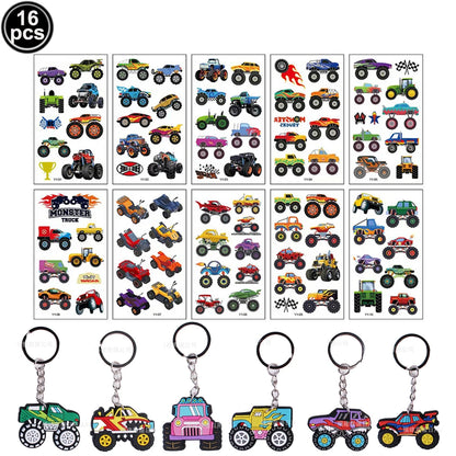 Monster Truck Birthday Party Supplies – Disposable Plates, Napkins, Banner & Tablecloth for Kids' Boys' 2nd Birthday Decorations