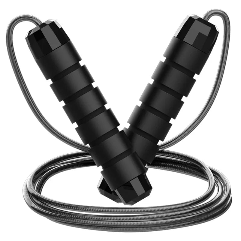 Comba de acero ajustable – Cuerda para saltar sin enredos para fitness, entrenamiento cardiovascular, entrenamientos en casa y equipo deportivo