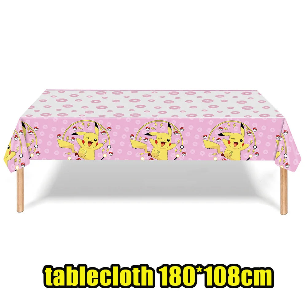 Pokémon Birthday Party Supplies Set – Paper Plates, Cups, Napkins, Tablecloth, Gift Bag Fillers & Guest Favors for Pikachu Party & Baby Shower