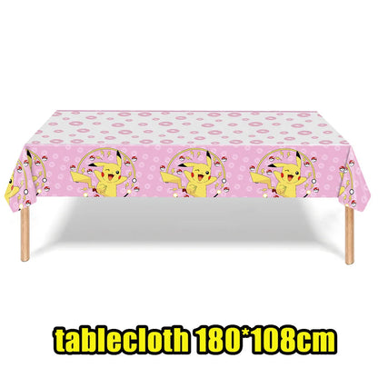 Pokémon Birthday Party Supplies Set – Paper Plates, Cups, Napkins, Tablecloth, Gift Bag Fillers & Guest Favors for Pikachu Party & Baby Shower