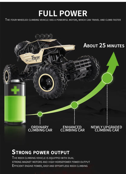 Oike Coche teledirigido 4x4 todoterreno 4WD RC Rock Crawler, coche RC de carreras y drifting todoterreno para niños y adultos