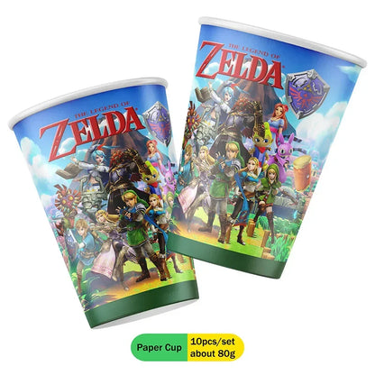 The Legend of Zelda Party Decorations Set – Disposable Tableware Birthday Party Supplies for Kids, Boys, Baby Shower & Gift Toys