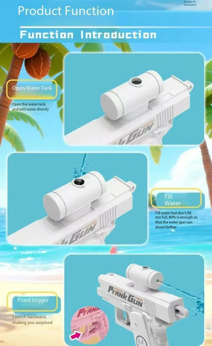 Pistolet à eau double face – Jouet de farce d'été amusant, mini pistolet à eau tactique pour enfants et adultes, batailles aquatiques à la piscine et à la plage