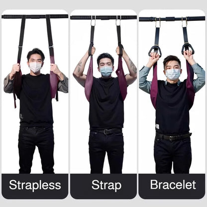 Cinturón de tracción lumbar – Cinturón de apoyo para estiramiento espinal doméstico para relajación de cintura, estiramiento de espalda y ejercicio de descompresión en barra horizontal