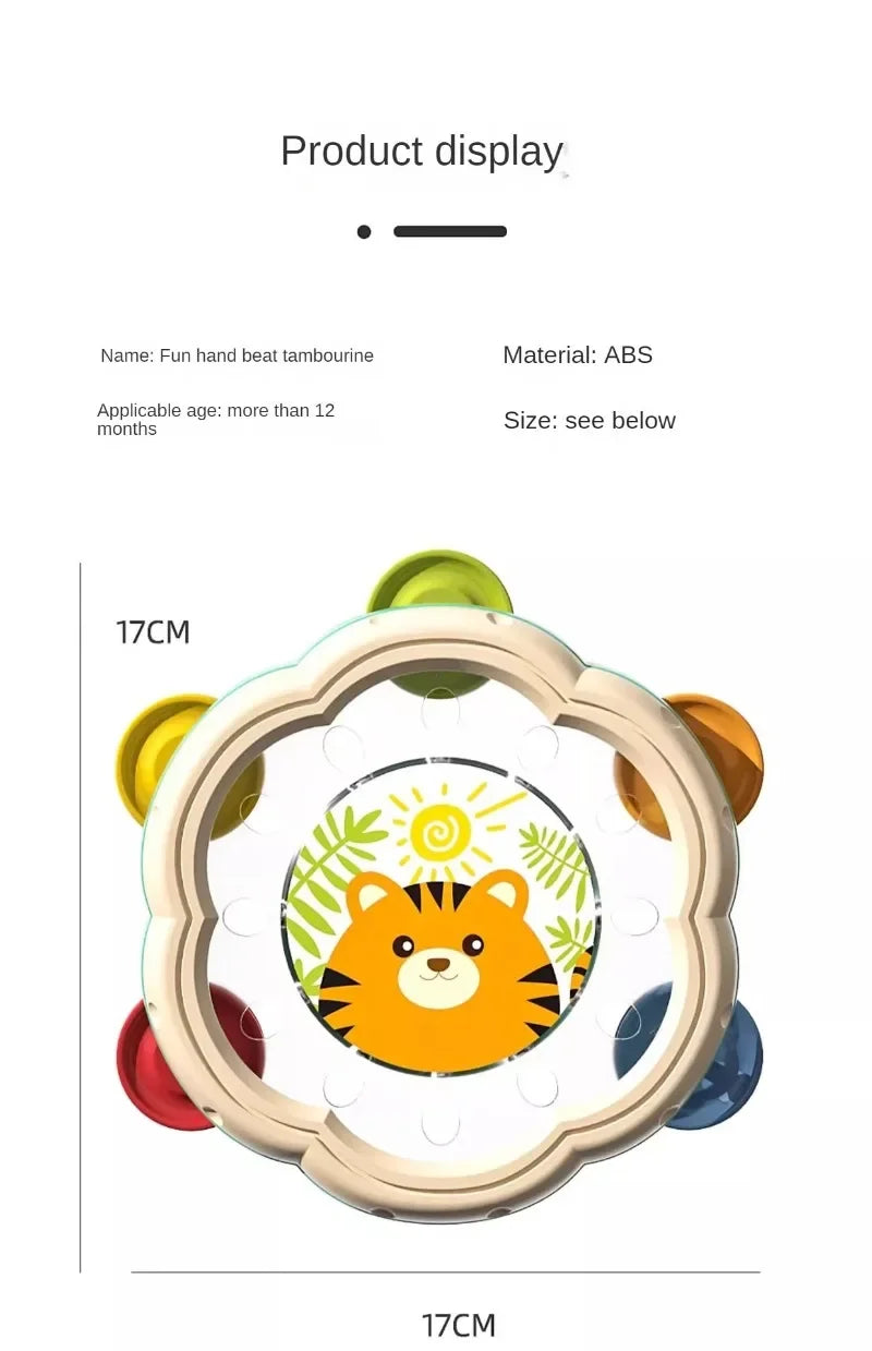 Tambor Musical para Bebés – Instrumento Montessori de Aprendizaje Temprano para Niños de 1 a 3 años, Juguete Musical Interactivo para el Desarrollo Manual, Juego Sensorial y Regalo Educativo