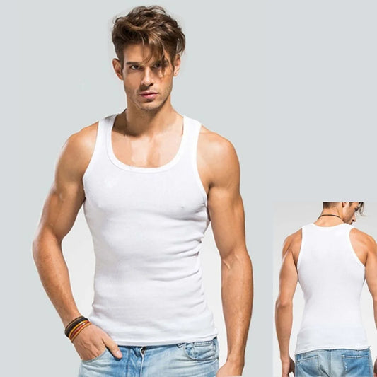 Unisex 100% Cotton Tank Top – Plus Size Sleeveless Fitness Vest for Men & Women, Breathable Gym Workout Shirt