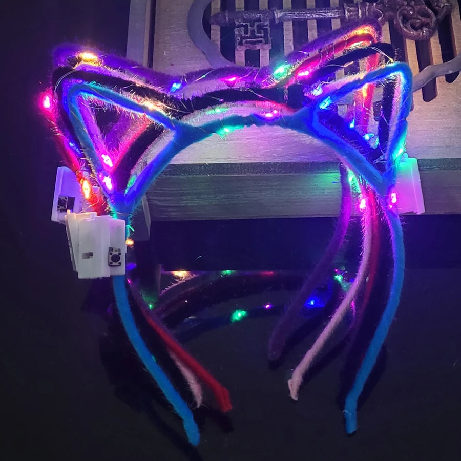 Serre-tête lumineux LED Oreilles de Chat & Lapin – Bandeau lumineux pour Anniversaires, Festivals & Mariages