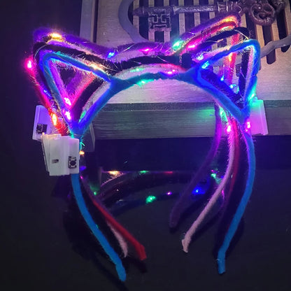 Serre-tête lumineux LED Oreilles de Chat & Lapin – Bandeau lumineux pour Anniversaires, Festivals & Mariages