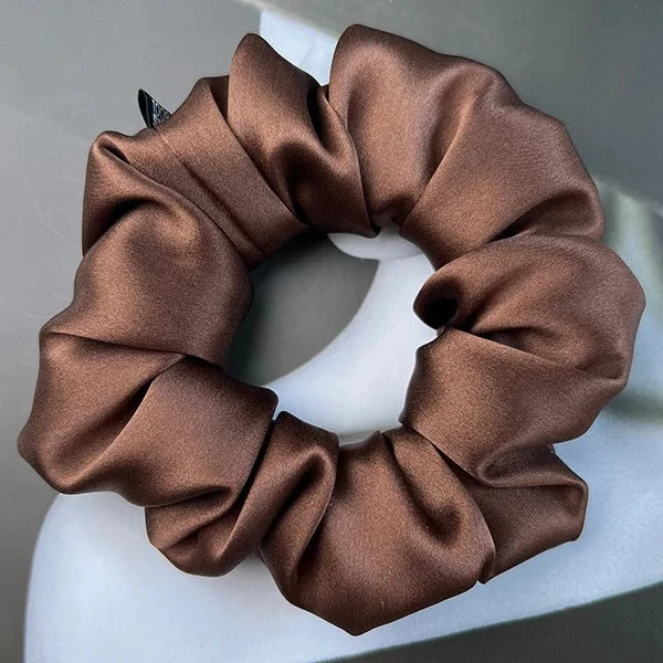 Goma para el pelo 100% seda Mulberry – 19 Momme, elástico grande para mujeres y niñas | Accesorio de lujo de seda para coleta