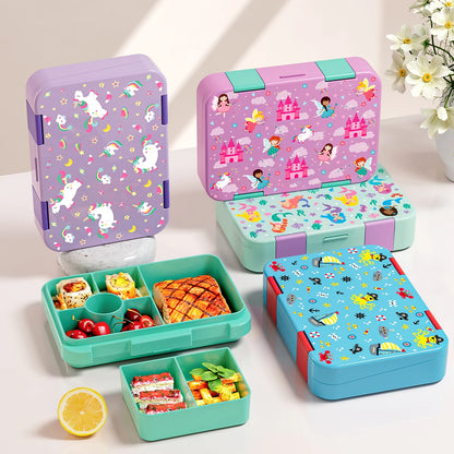 Fiambrera Bento para niños – Recipiente de comida portátil a prueba de fugas para la escuela, viajes y picnics, fiambrera para estudiantes apta para microondas para frutas, aperitivos y comidas