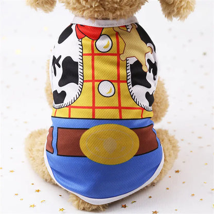 Cute Cartoon Dog Vest – Soft Lightweight Summer T-Shirt for Small Dogs & Puppies, Casual Pet Clothing