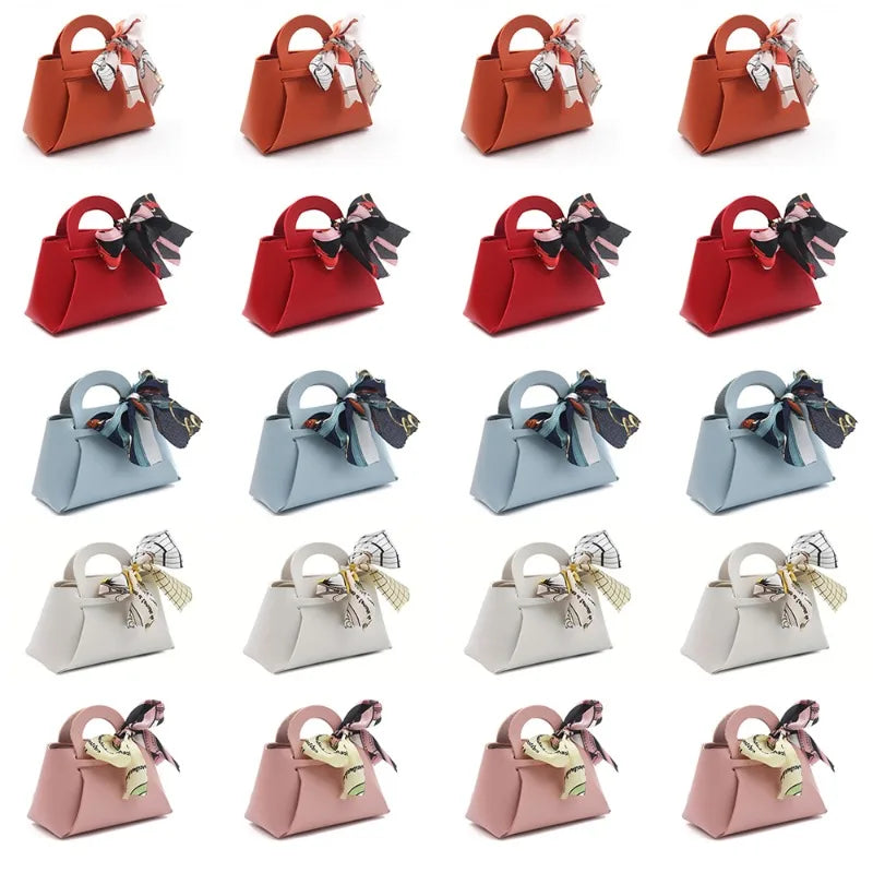 20PCS Bolsas de Regalo de Cuero con Cinta de Lazo – Mini Bolsos para Recuerdos de Bodas, Navidad, Dulces, Regalos y Empaque de Lujo para Fiestas