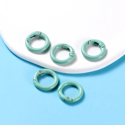 5-Piece Metal Spring O-Ring Carabiner Keychain Clips – Openable Round Buckle Connectors for DIY Keychains, Dog Chains & Jewelry Making