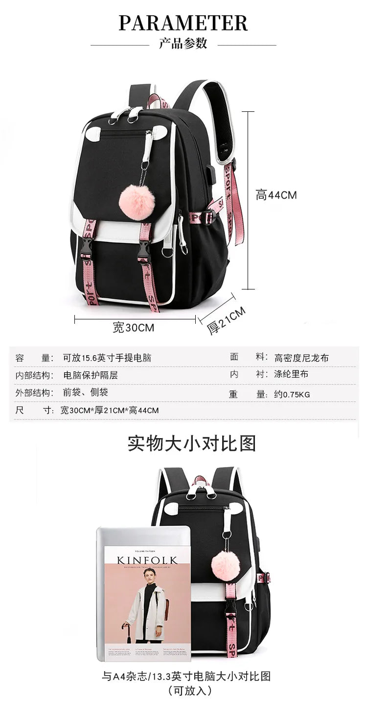Sac à dos pour enfants grande capacité inspiré des animes | Cartable pour garçons et filles avec compartiment pour ordinateur portable