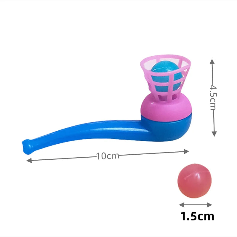 10Pcs Plastic Pipe Blowing Ball Toys – Outdoor Sports Balance Training & Learning Game Set for Kids, Funny Educational Gift
